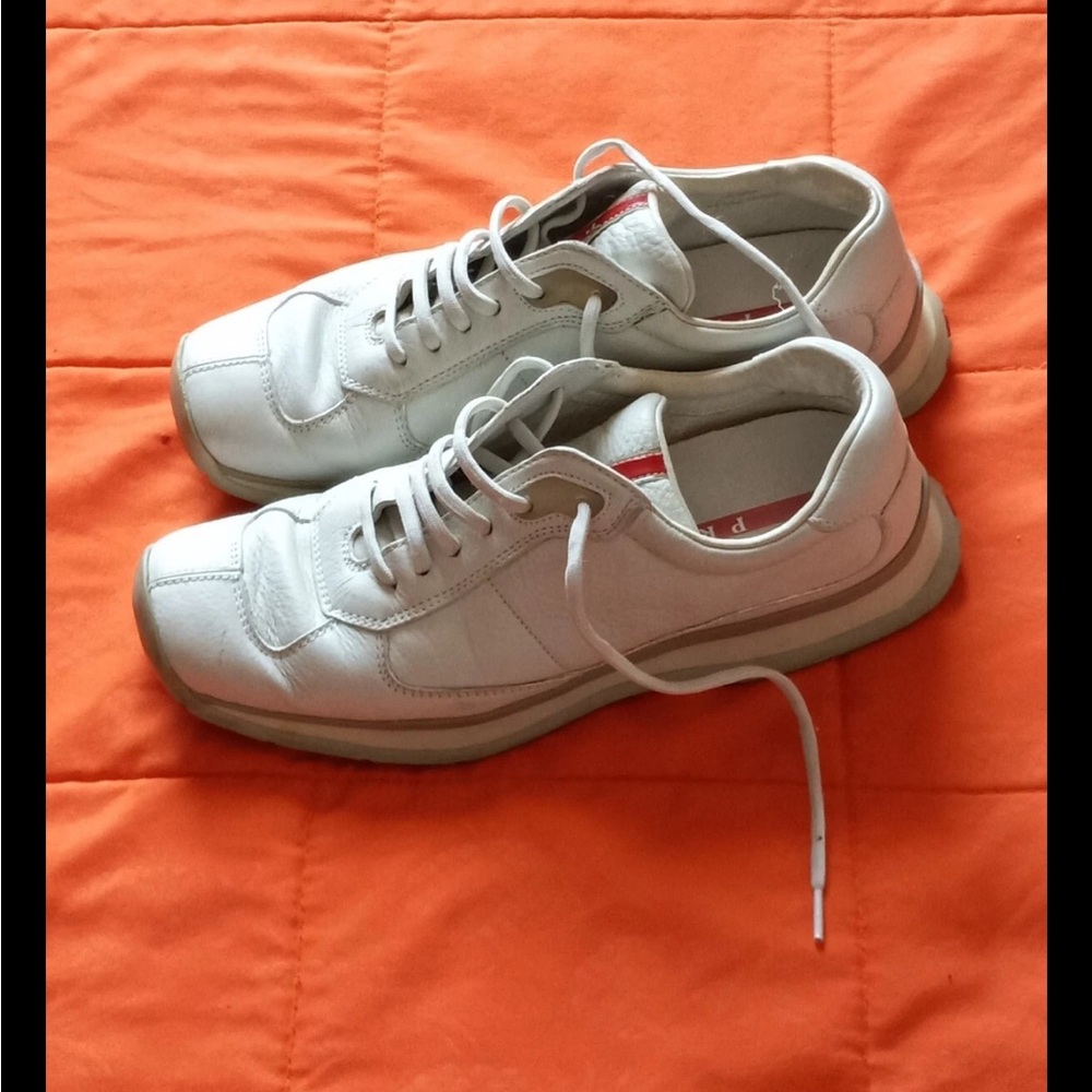 Prada Shoes Mens 37.5  white sneakers casual fashion size USA 7 Mens / 8 Womens - Picture 2 of 5